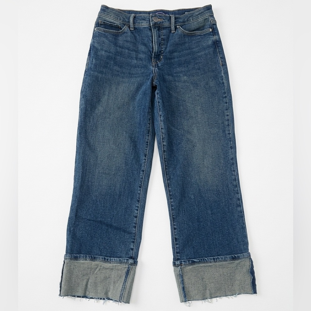 Scoop Slim Ankle Jeans Cuffed Raw Hem Medium Wash High Rise Size 6 Streetwear